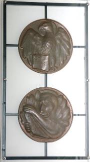 Veranda Aula Magna, i tondi di bronzo del Manzù