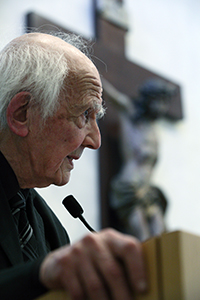 Zygmunt Bauman in aula Pio XI dell'UNiversità Cattolica a Milano