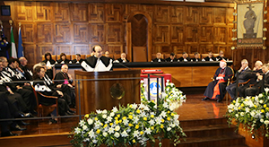 Il rettore Franco Anelli durante il discorso inaugurale