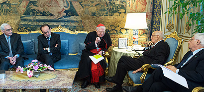 Il cardinal Scola con il capo dello Stato
