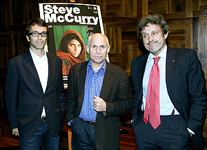 Paolo Dalla Sega, Steve McCurry e Vittorio Emanuele Parsi in aula magna