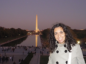 Mirella Valli al Washington-Monument