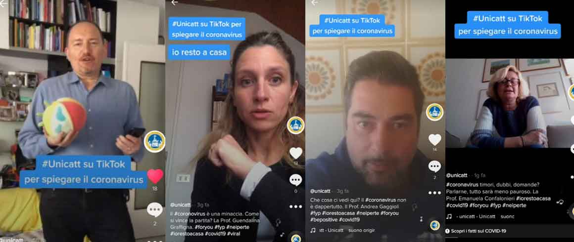 Da TikTok a LinkedIn: ecco come l’Ateneo spiega il Coronavirus 